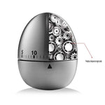 Cronometru de Bucatarie, Flippy, Mecanic, Forma de Ou, din Otel Inoxidabil, 60 min Timer, 8 x 6 cm, Argintiu