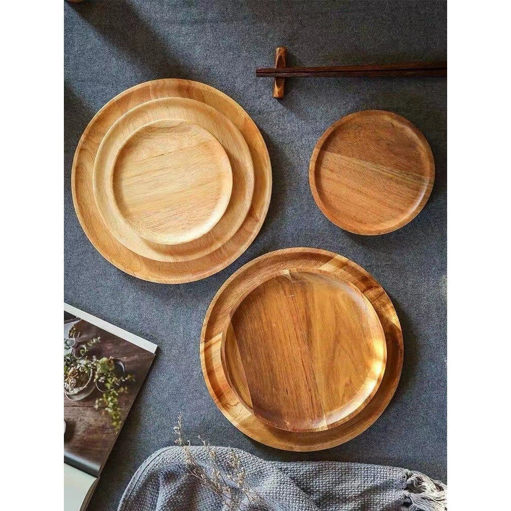Farfurie din Lemn, Flippy, Rotunda, pentru Alimente sau Decor, 15 x 1.5 cm, Natur