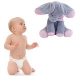 Jucarie Interactiva pentru Copii, Flippy, Elefantel Peek-a-boo, Muzica, Misca Urechile, Alimentare cu Baterii, 30 cm,