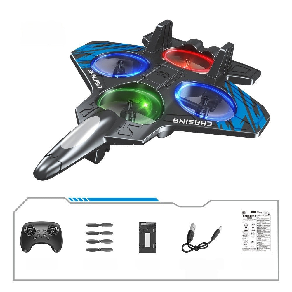 Avion de Lupta cu Telecomanda, Flippy, Tip Drona, din EVA (Spuma), cu Telecomanda, Incarcare USB, 2.4 GHz, Rotire 360°,