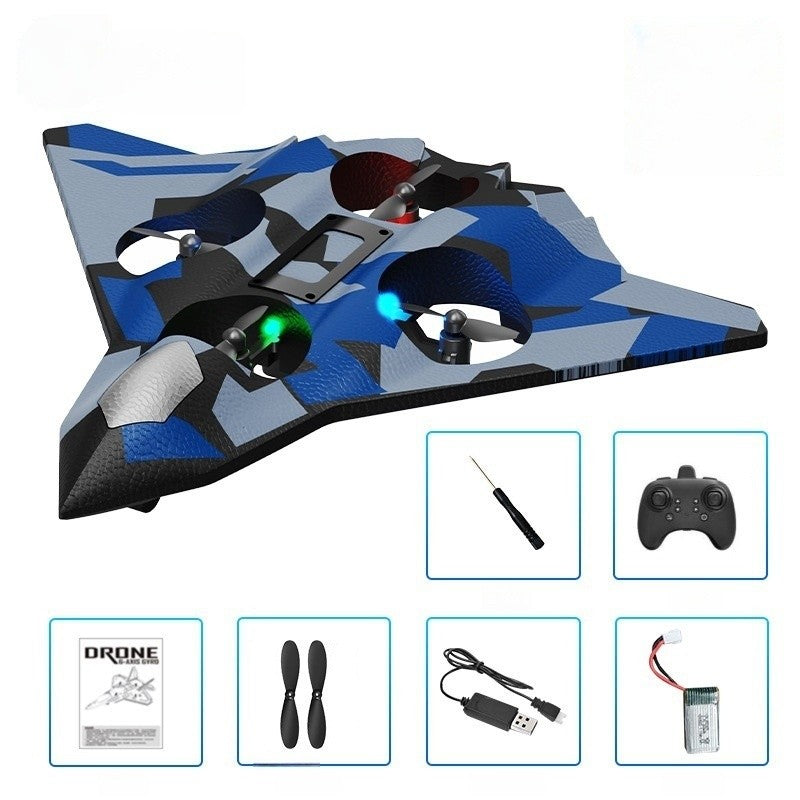 Avion de Lupta cu Telecomanda, Flippy, Tip Drona, din EVA (Spuma), cu Telecomanda, Incarcare USB, 2.4 GHz, Rotire 360°,