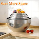Set 6 Boluri pentru Mixare si Depozitare, Flippy, Inox Premium, Capace Ermetice, 3 Accesorii Razuire si Feliere,