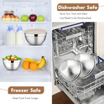 Set 6 Boluri pentru Mixare si Depozitare, Flippy, Inox Premium, Capace Ermetice, 3 Accesorii Razuire si Feliere,