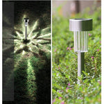 Lampa solara LED de Gradina, Flippy, Set 12 Bucati, Dispersor normal, putere 0.06W, Rezistenta IP 44, Lumina Alba Rece,