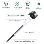 Lampa solara LED de Gradina, Flippy, Set 12 Bucati, Dispersor normal, putere 0.06W, Rezistenta IP 44, Lumina Alba Rece,