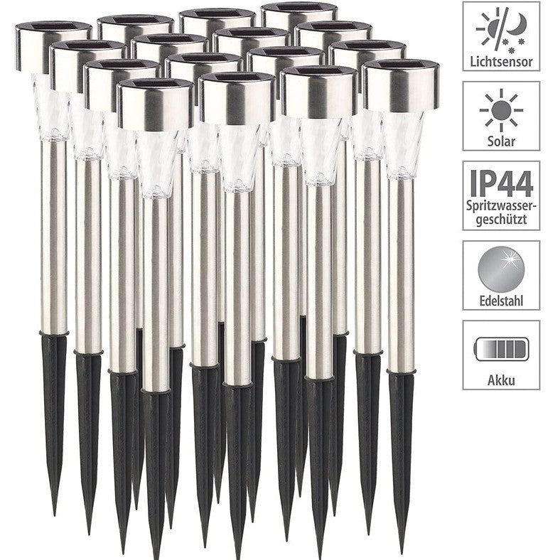 Lampa solara LED de Gradina, Flippy, Set 12 Bucati, Dispersor normal, putere 0.06W, Rezistenta IP 44, Lumina Alba Rece,