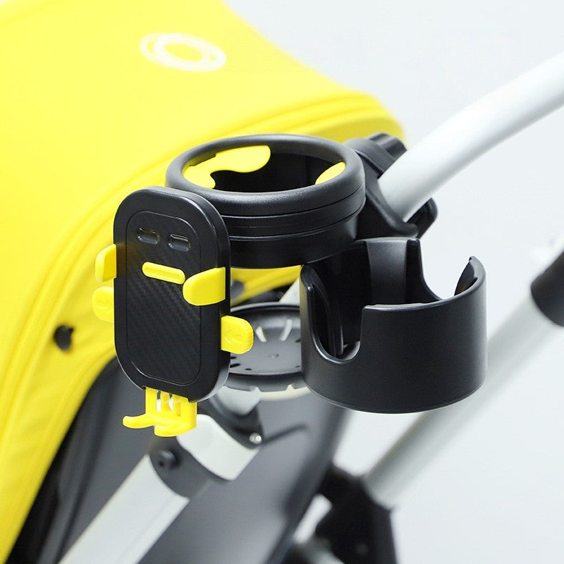 Suport Universal 3in1, Flippy, pentru Carucior, Biciclete, Masina, din ABS, 1 Suport Telefon si 2 Suporturi Pahare,
