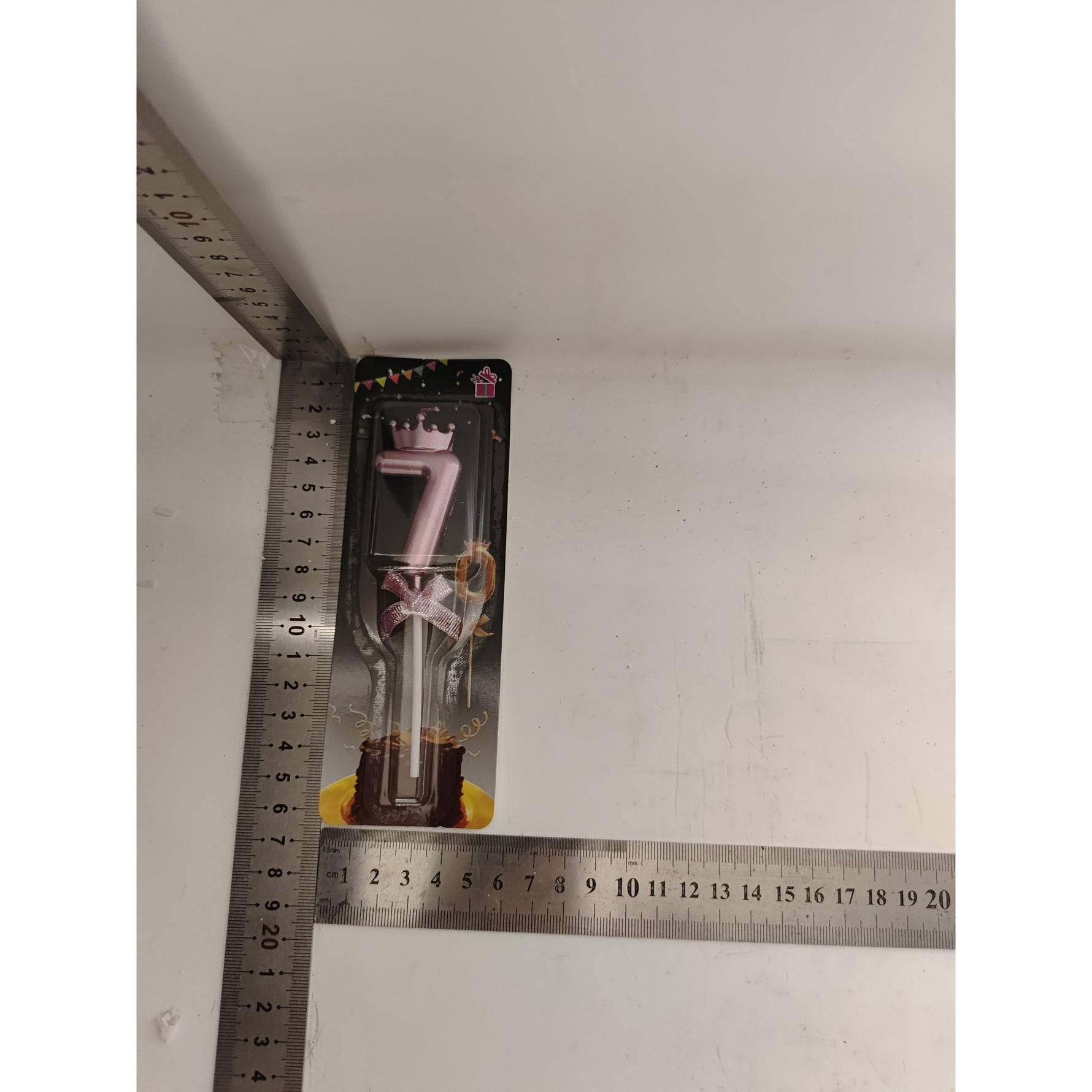 Lumanare Cifra 7, Flippy, Model Coroana cu Fundita, Pentru Tort, 6 x 2.5 cm Mov
