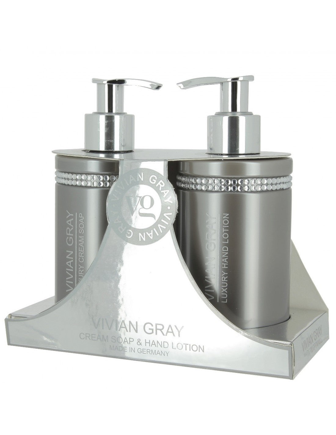 Crystals Set Vivian Gray: Grey Crystals, Hydrating, Hand Lotion, 250 ml + Grey Crystals, Cleansing, Liquid Soap, 250 ml - Olmarkt