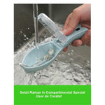 Curatator Manual Solzi de Peste, Flippy, Forma Peste , Recipient cu Capcac pentru Solzi, Plastic, Albastru deschis,