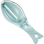 Curatator Manual Solzi de Peste, Flippy, Forma Peste , Recipient cu Capcac pentru Solzi, Plastic, Albastru deschis,