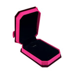 Cutie de Bijuterii, Flippy, Exterior Catifea Grena cu Funda Roz, pentru Ocazii Speciale, 100x75x35 mm, Design Elegant