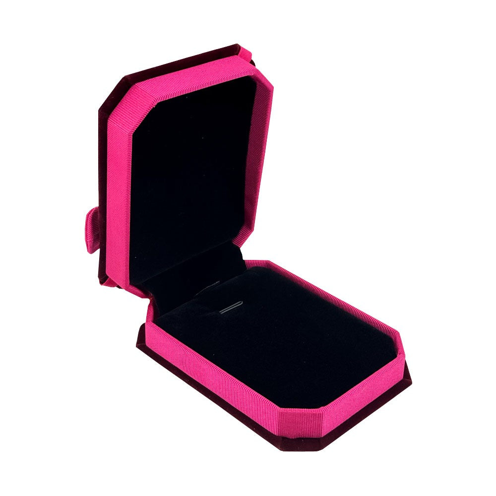 Cutie de Bijuterii, Flippy, Exterior Catifea Grena cu Funda Roz, pentru Ocazii Speciale, 100x75x35 mm, Design Elegant