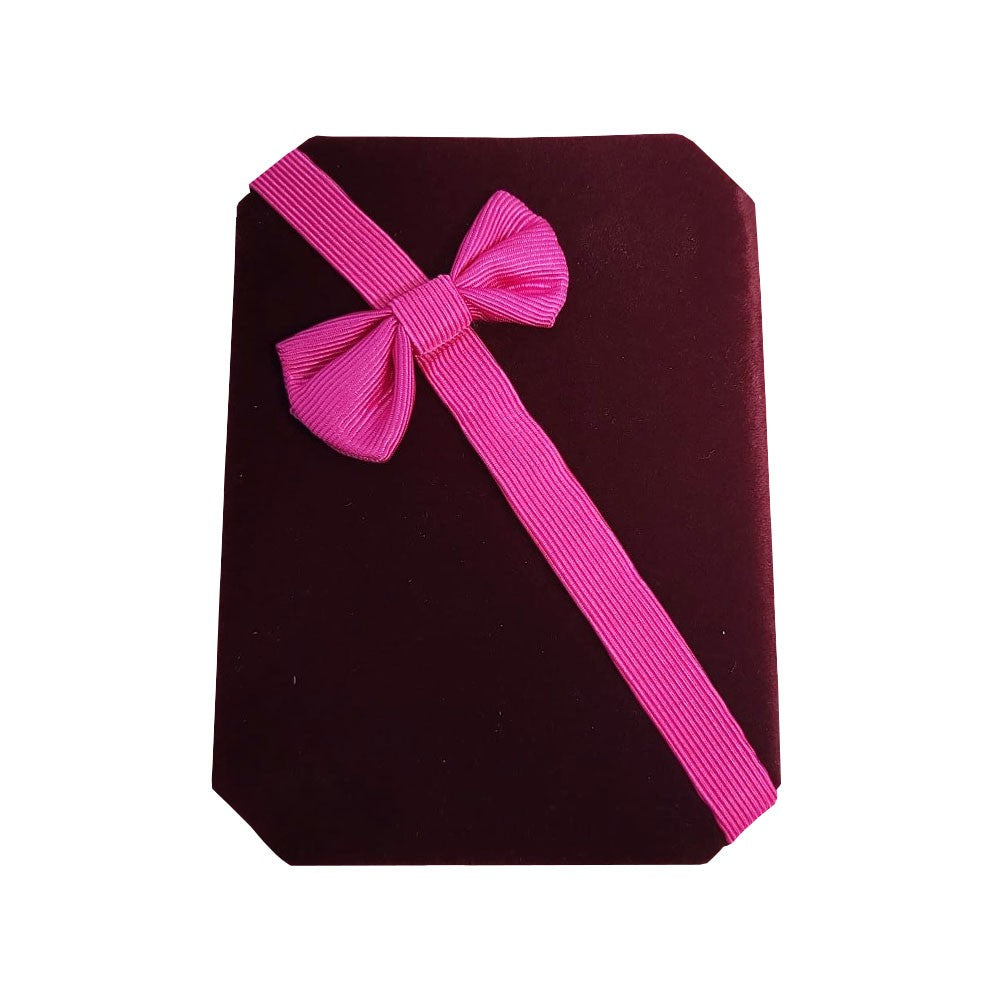 Cutie de Bijuterii, Flippy, Exterior Catifea Grena cu Funda Roz, pentru Ocazii Speciale, 100x75x35 mm, Design Elegant