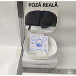 Cutie cu Oglinda, Model Pisica, Flippy, 4 Compartimente, Cutie de Depozitare a Machiajelor si Accesoriilor, Oglinda de
