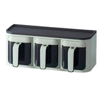 Cutie de Depozitare a Condimentelor, Flippy, de Uz Casnic, Montare pe Perete, 3 Compartimente, 25.8 x 13.6 x 10.5cm,