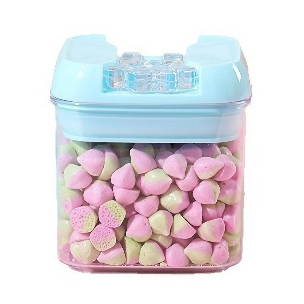 Cutie de Depozitare Alimente, Flippy, 0.5L, Capac Albastru, din PP+PET, Inchidere Ermetica, 10 x 10 x 10.5 cm,