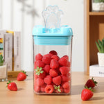 Cutie de Depozitare Alimente, Flippy, 0.8L, Capac Albastru, din PP+PET, Inchidere Ermetica, 10 x 10 x 15.5 cm,