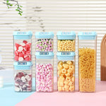 Cutie de Depozitare Alimente, Flippy, 0.8L, Capac Albastru, din PP+PET, Inchidere Ermetica, 10 x 10 x 15.5 cm,