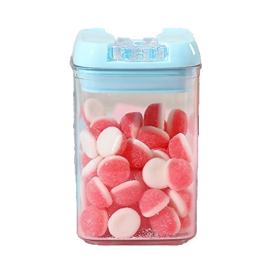 Cutie de Depozitare Alimente, Flippy, 0.8L, Capac Albastru, din PP+PET, Inchidere Ermetica, 10 x 10 x 15.5 cm,