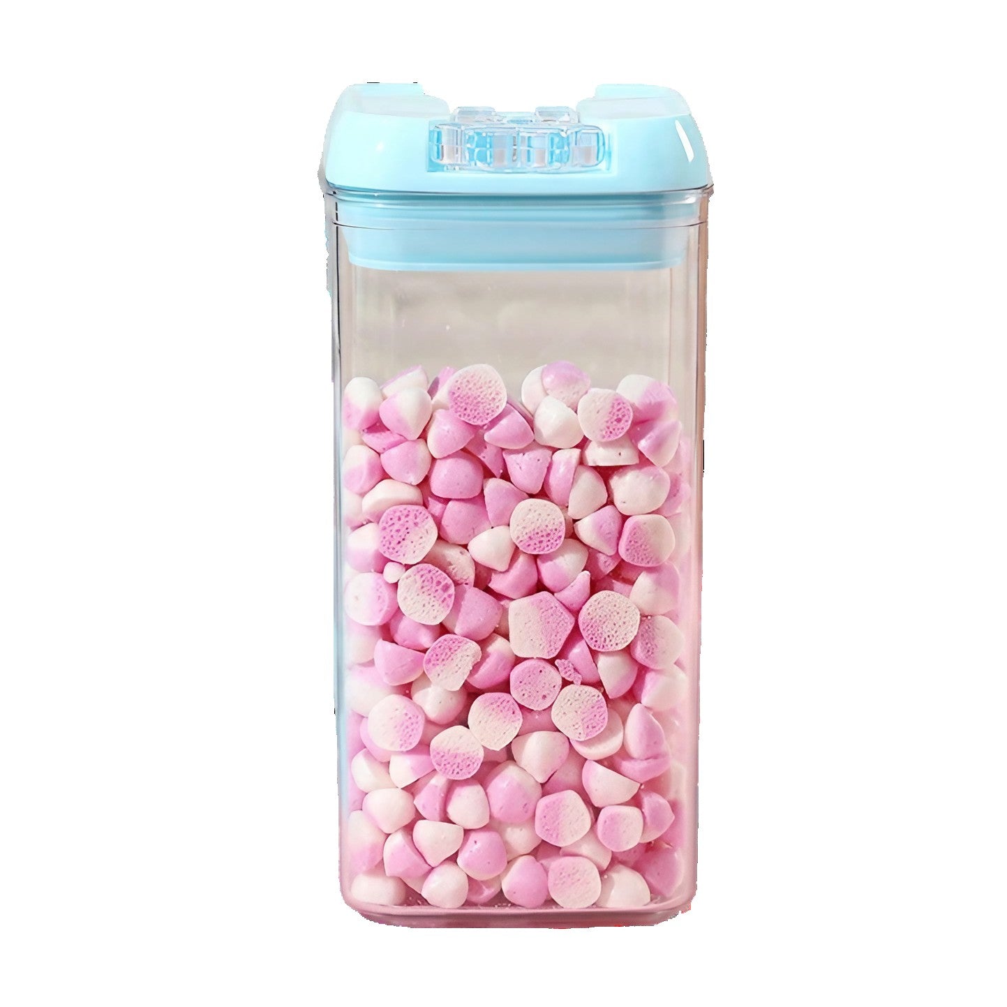 Cutie de Depozitare Alimente, Flippy, 1.2L, Capac Albastru, din PP+PET, Inchidere Ermetica, 10 x 10 x 20.5 cm,