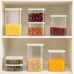 Cutie de Depozitare Alimente, Flippy, 1.5L, Capac Alb, din ABS+Silicon, 14.5 x 9 x 16.7 cm, Transparent