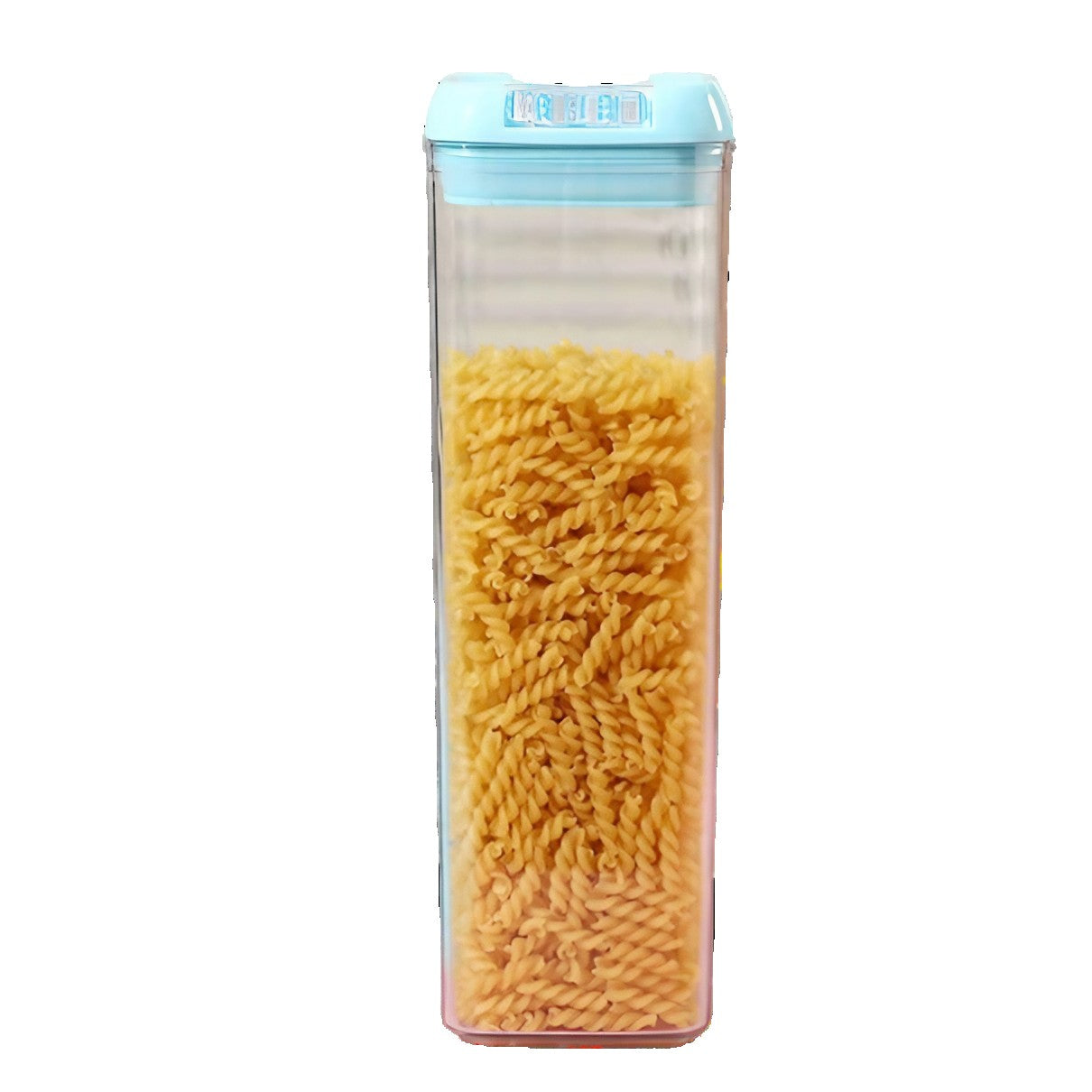 Cutie de Depozitare Alimente, Flippy, 1.9L, Capac Albastru, din PP+PET, Inchidere Ermetica, 10 x 10 x 30.5 cm,