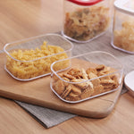 Cutie de Depozitare Alimente, Flippy, 1L, Capac Alb, din ABS+Silicon, 14.5 x 9 x 11.3 cm, Transparent