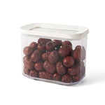 Cutie de Depozitare Alimente, Flippy, 1L, Capac Alb, din ABS+Silicon, 14.5 x 9 x 11.3 cm, Transparent
