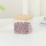 Cutie de Depozitare Alimente, Flippy, Cutie de tip Container, Cutie pentru Cereale, din Plastic, Capac din Bambuc, 10 x