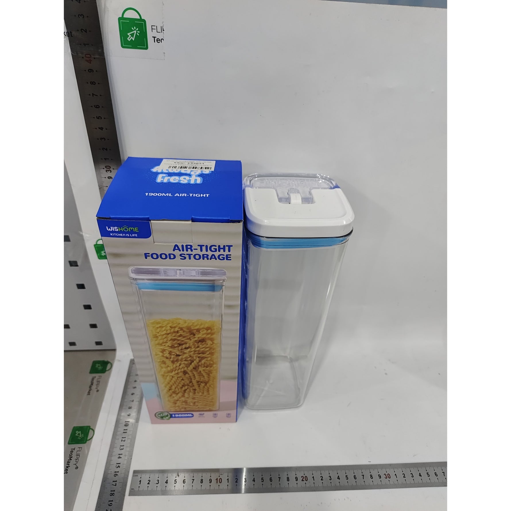 Cutie de Depozitare Alimente, Flippy, tip Container, 1.9L, 10x10x30.5 cm, Recipiente pentru Cereale in Bucatarie,
