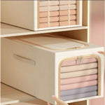 Cutie de Depozitare, Flippy, 56L, din In si Bumbac, Pliabila, Cadru din Otel, 53 x 35 x 30 cm, Kaki