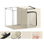 Cutie de Depozitare, Flippy, cu 3 Ferestre cu Fermoar Bidirectional, Cadru din Otel, Impermeabil, 38L, 42 x 30 x 30 cm,