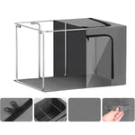 Cutie de Depozitare, Flippy, cu 3 Ferestre cu Fermoar Bidirectional, Cadru din Otel, Impermeabil, 38L, 42 x 30 x 30 cm,