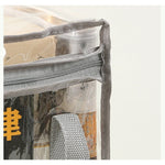 Cutie de Depozitare, Flippy, din PVC + Textil, Rezistenta la Apa, Geanta pentru Carti, 23x17x28 cm, Transparent-Negru