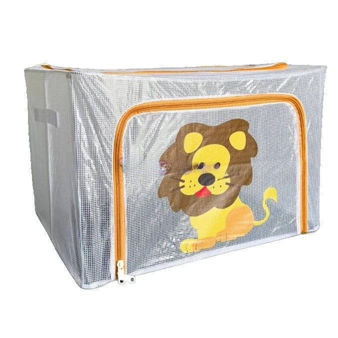 Cutie de Depozitare, Flippy, pentru Camera Copiilor, 66L, din PVC, Model Leu, 50 x 40 x 33 cm, Transparent