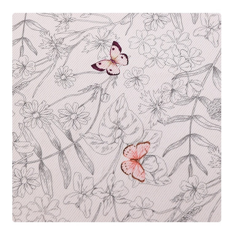Cutie Depozitare, Flippy, 66L, din Material Textil, 50 x 40 x 33 cm, pentru Haine si Lenjerii, Model Fluturasi, Bej