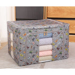 Cutie Depozitare, Flippy, 66L, din Material Textil, 50 x 40 x 33 cm, pentru Haine si Lenjerii, Model Fluturasi, Gri
