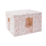 Cutie Depozitare, Flippy, 66L, din Material Textil, 50 x 40 x 33 cm, pentru Haine si Lenjerii, Model Fluturasi, Bej