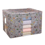 Cutie Depozitare, Flippy, 66L, din Material Textil, 50 x 40 x 33 cm, pentru Haine si Lenjerii, Model Fluturasi, Gri
