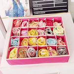 Cutie De Depozitare, Flippy, Pentru Lenjerie, Sosete Si Sutiene, Material Textil, 24 Compartimente, 32 x 32 x 10 cm,