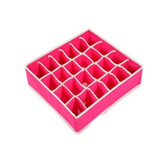 Cutie De Depozitare, Flippy, Pentru Lenjerie, Sosete Si Sutiene, Material Textil, 24 Compartimente, 32 x 32 x 10 cm,