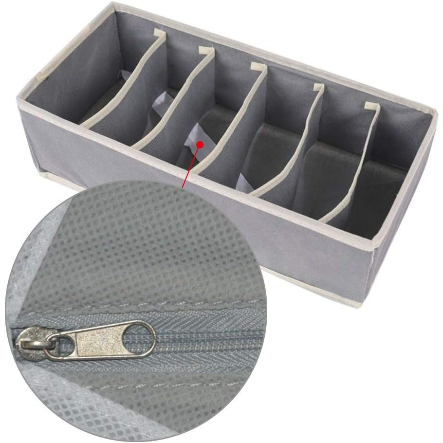 Cutie De Depozitare, Flippy, Pentru Lenjerie, Sosete Si Sutiene, Material Textil, 6 Compartimente, 32 x 16 x 10 cm,