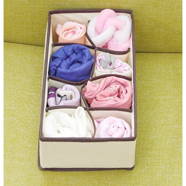 Cutie De Depozitare, Flippy, Pentru Lenjerie, Sosete Si Sutiene, Material Textil, 8 Compartimente, 32 x 16 x 10 cm,