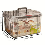 Cutie De Depozitare, Flippy, Tip Valiza, pentru Alimente, Jucarii, Accesorii, Transparent-Gri, Marime L, 38.5x27.5x22 cm