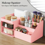 Cutie de Depozitare pentru Birou, Flippy, Pentru Makeup, Papetarie, Organizator Cosmetice, 2 Sertare si Compartimente