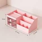 Cutie de Depozitare pentru Birou, Flippy, Pentru Makeup, Papetarie, Organizator Cosmetice, 2 Sertare si Compartimente