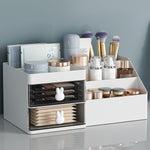 Cutie de Depozitare pentru Birou, Flippy, Pentru Makeup, Papetarie, Organizator Cosmetice, 2 Sertare si Compartimente