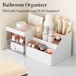 Cutie de Depozitare pentru Birou, Flippy, Pentru Makeup, Papetarie, Organizator Cosmetice, 2 Sertare si Compartimente