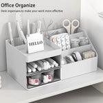 Cutie de Depozitare pentru Birou, Flippy, Pentru Makeup, Papetarie, Organizator Cosmetice, 2 Sertare si Compartimente